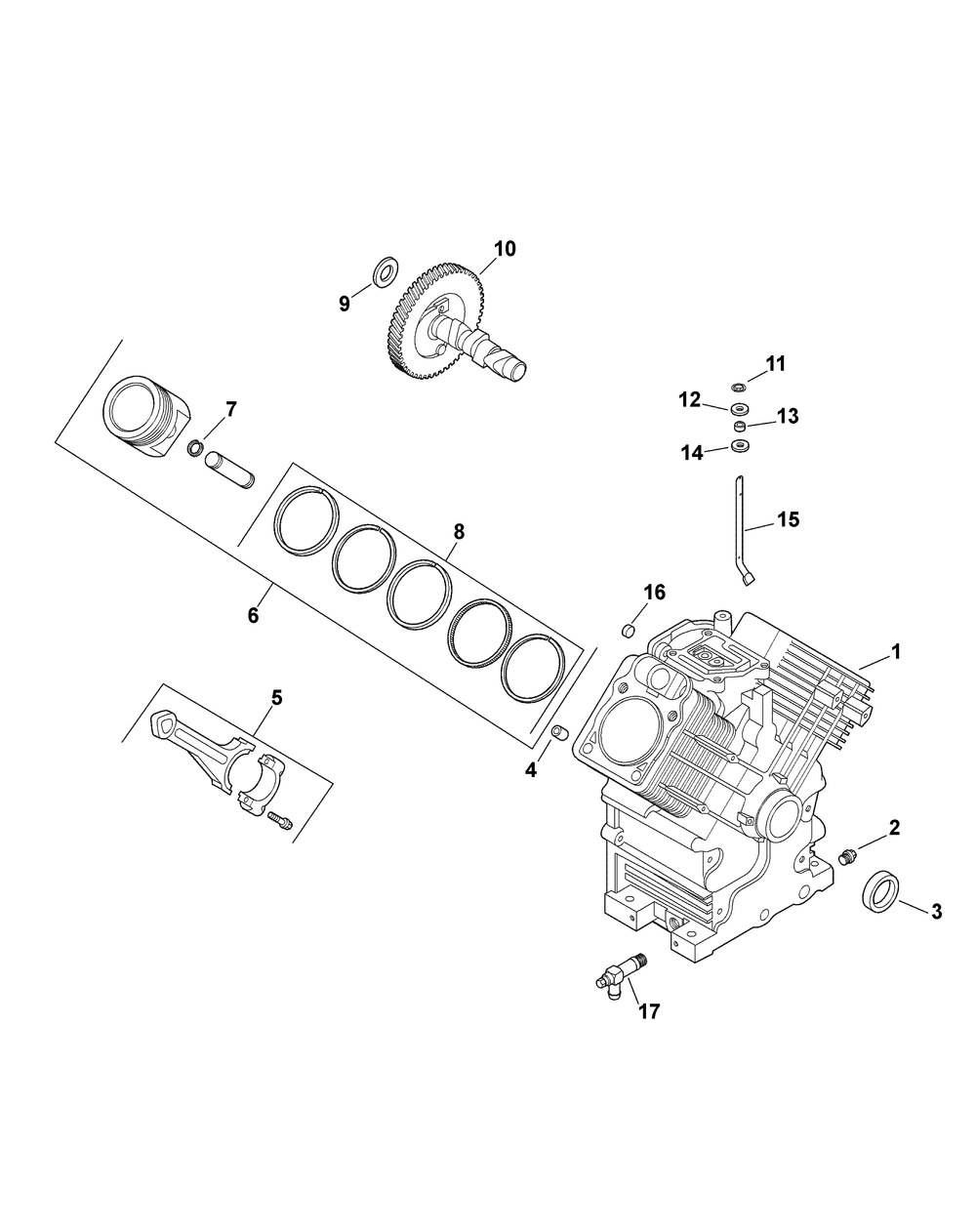 Kohler Engine Crankcase Diagram and Parts List for 46F 4X4-1I018G-1I019G-37ACH010 Cub Cadet Lawn Tractor Accessories